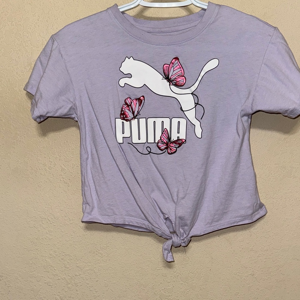 Puma Lavender Tee with Pink Butterfly Accents